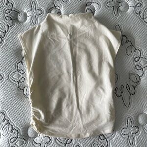 Reformation Cream Sleeveless Fitted Crop Top